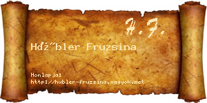Hübler Fruzsina névjegykártya